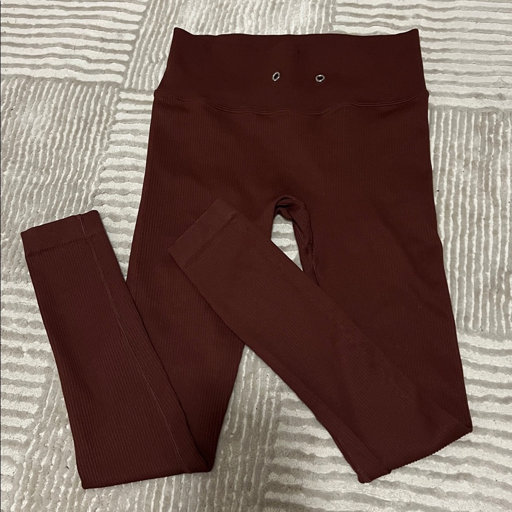 Women's Brown Ribbed Active Set - image 4